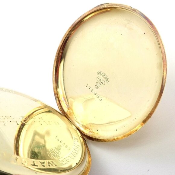 Vintage Howard 14k Yellow Gold 46mm 17j Pocket Watch c. 1920's - Picture 6 of 8